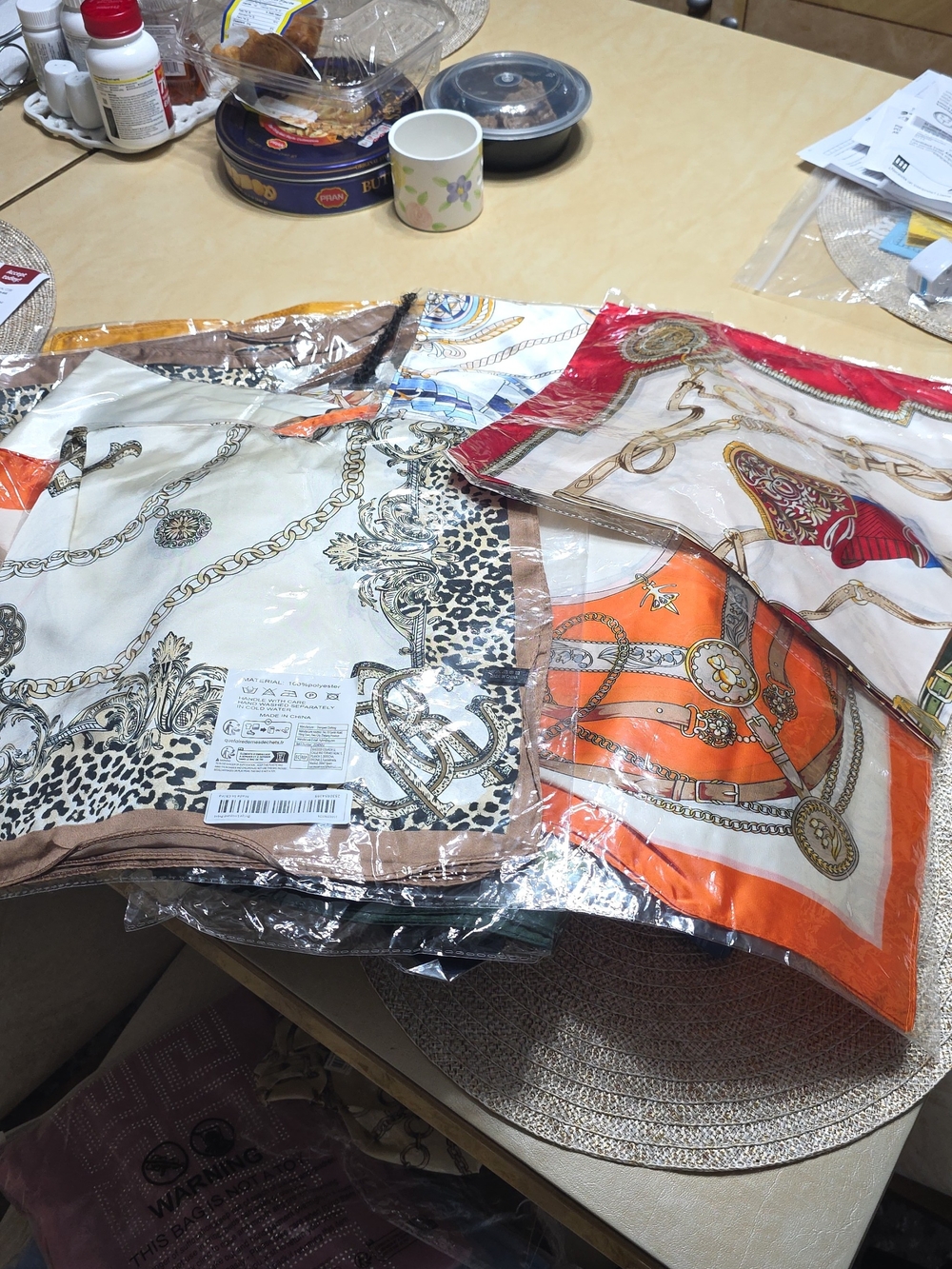 Silk-Feel Printed Fashion Scarves - Multicolor